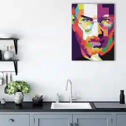 Tablou portret Steve Jobs WPAP pop art multicolor 1386 bucatarie - Afis Poster portret Steve Jobs WPAP pop art multicolor pentru living casa birou bucatarie livrare in 24 ore la cel mai bun pret.