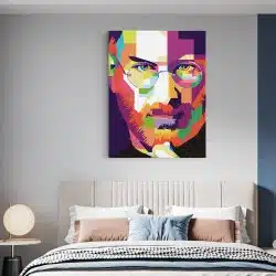 Tablou portret Steve Jobs WPAP pop art multicolor 1386 dormitor - Afis Poster portret Steve Jobs WPAP pop art multicolor pentru living casa birou bucatarie livrare in 24 ore la cel mai bun pret.