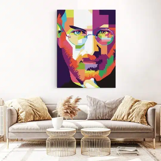 Tablou portret Steve Jobs WPAP pop art multicolor 1386 living 1 - Afis Poster portret Steve Jobs WPAP pop art multicolor pentru living casa birou bucatarie livrare in 24 ore la cel mai bun pret.