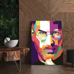 Tablou portret Steve Jobs WPAP pop art multicolor 1386 living - Afis Poster portret Steve Jobs WPAP pop art multicolor pentru living casa birou bucatarie livrare in 24 ore la cel mai bun pret.