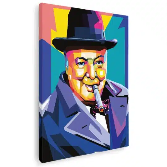 Tablou portret Winston Churchill WPAP pop art multicolor 1385 - Afis Poster portret Winston Churchill WPAP pop art multicolor pentru living casa birou bucatarie livrare in 24 ore la cel mai bun pret.