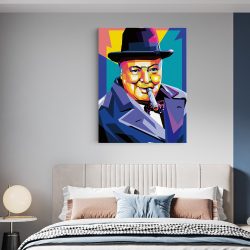 Tablou portret Winston Churchill WPAP pop art multicolor 1385 dormitor - Afis Poster portret Winston Churchill WPAP pop art multicolor pentru living casa birou bucatarie livrare in 24 ore la cel mai bun pret.