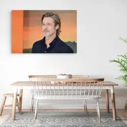 Tablou portret actor Brad Pitt crem 1559 bucatarie3 - Afis Poster Tablou Brad Pitt actor pentru living casa birou bucatarie livrare in 24 ore la cel mai bun pret.