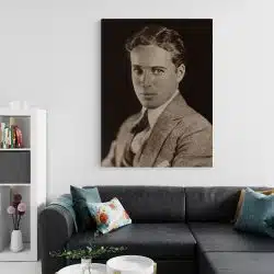 Tablou portret actor Charlie Chaplin alb negru 1501 living 2 - Afis Poster Tablou Charlie Chaplin actori alb negru pentru living casa birou bucatarie livrare in 24 ore la cel mai bun pret.