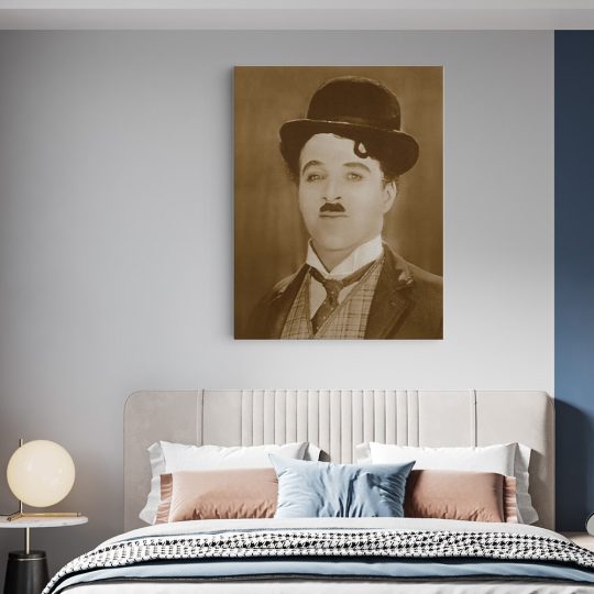 Tablou portret actor Charlie Chaplin alb negru 1502 dormitor - Afis Poster Tablou retro Charlie Chaplin actor pentru living casa birou bucatarie livrare in 24 ore la cel mai bun pret.