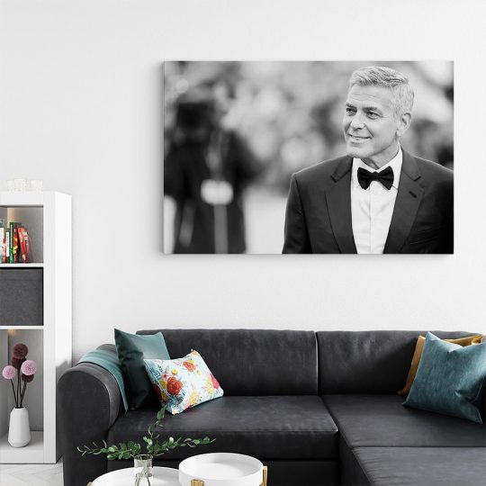 Tablou portret actor George Clooney alb negru 1560 living - Afis Poster Tablou George Clooney actori celebri pentru living casa birou bucatarie livrare in 24 ore la cel mai bun pret.