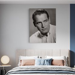 Tablou portret actor Paul Newman alb negru 1511 dormitor - Afis Poster Tablou vintage Paul Newman actori celebri pentru living casa birou bucatarie livrare in 24 ore la cel mai bun pret.