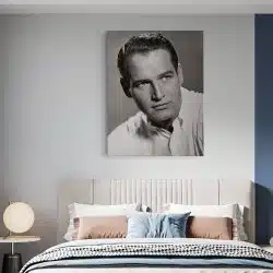 Tablou portret actor Paul Newman alb negru 1511 dormitor - Afis Poster Tablou vintage Paul Newman actori celebri pentru living casa birou bucatarie livrare in 24 ore la cel mai bun pret.