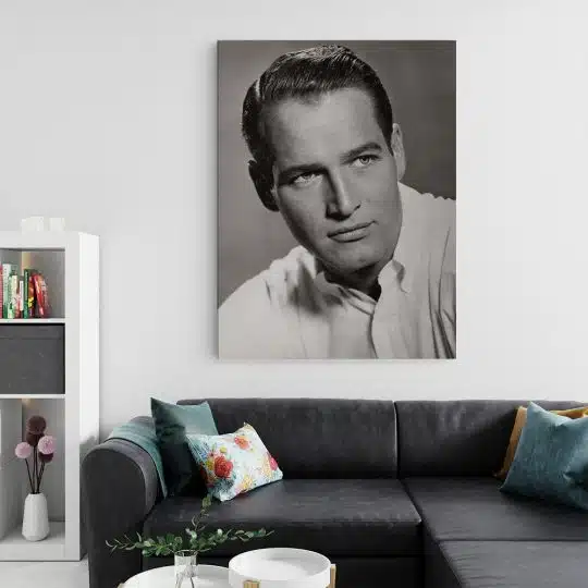 Tablou portret actor Paul Newman alb negru 1511 living 2 - Afis Poster Tablou vintage Paul Newman actori celebri pentru living casa birou bucatarie livrare in 24 ore la cel mai bun pret.