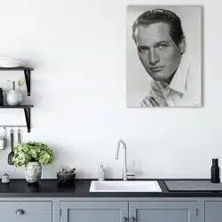 Tablou portret actor Paul Newman alb negru 1512 bucatarie - Afis Poster Tablou Paul Newman actori celebri pentru living casa birou bucatarie livrare in 24 ore la cel mai bun pret.