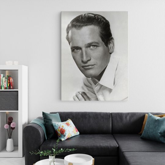 Tablou portret actor Paul Newman alb negru 1512 living 2 - Afis Poster Tablou Paul Newman actori celebri pentru living casa birou bucatarie livrare in 24 ore la cel mai bun pret.