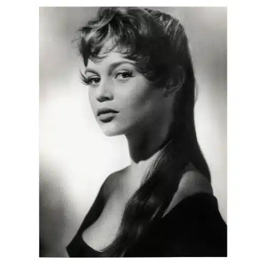 Tablou portret actrita Brigitte Bardot alb negru 1508 front - Afis Poster Tablou Brigitte Bardot pentru living casa birou bucatarie livrare in 24 ore la cel mai bun pret.