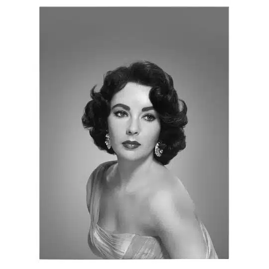 Tablou portret actrita Elizabeth Taylor alb negru 1513 front - Afis Poster Elizabeth Taylor actrita alb negru pentru living casa birou bucatarie livrare in 24 ore la cel mai bun pret.