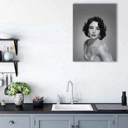 Tablou portret actrita Elizabeth Taylor alb negru 1513 bucatarie - Afis Poster Elizabeth Taylor actrita alb negru pentru living casa birou bucatarie livrare in 24 ore la cel mai bun pret.