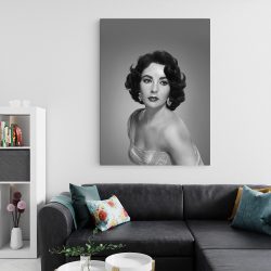 Tablou portret actrita Elizabeth Taylor alb negru 1513 living 2 - Afis Poster Elizabeth Taylor actrita alb negru pentru living casa birou bucatarie livrare in 24 ore la cel mai bun pret.