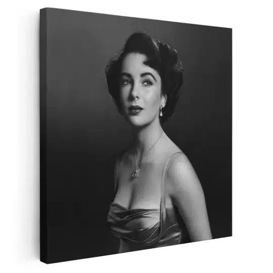 Tablou portret actrita Elizabeth Taylor alb negru 1514 - Afis Poster tablou Elizabeth Taylor alb negru pentru living casa birou bucatarie livrare in 24 ore la cel mai bun pret.