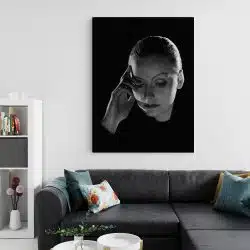 Tablou portret actrita Greta Garbo alb negru 1519 living 2 - Afis Poster Tablou Greta Garbo actrita pentru living casa birou bucatarie livrare in 24 ore la cel mai bun pret.