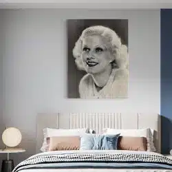 Tablou portret actrita Jean Harlow alb negru 1510 dormitor - Afis Poster Tablou Jean Harlow actrita pentru living casa birou bucatarie livrare in 24 ore la cel mai bun pret.