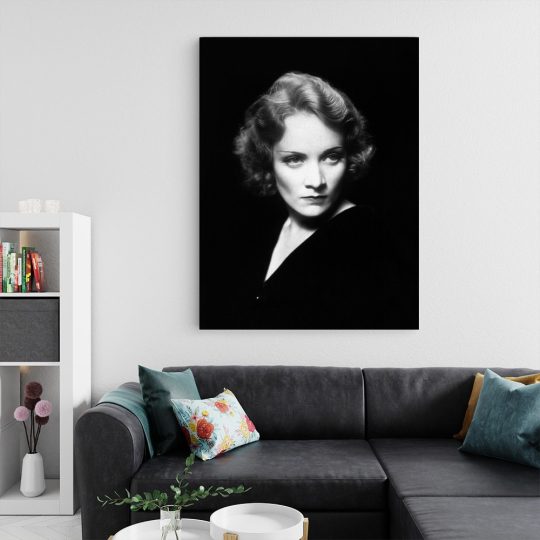Tablou portret actrita Marlene Dietrich alb negru 1515 living 2 - Afis Poster Tablou cu Marlene Dietrich actori celebri pentru living casa birou bucatarie livrare in 24 ore la cel mai bun pret.