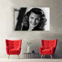 Tablou portret actrita Rita Hayworth alb negru 1548 hol - Afis Poster Tablou Rita Hayworth actrita pentru living casa birou bucatarie livrare in 24 ore la cel mai bun pret.