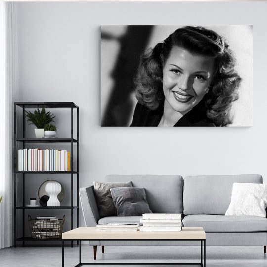 Tablou portret actrita Rita Hayworth alb negru 1548 living modern 4 - Afis Poster Tablou Rita Hayworth actrita pentru living casa birou bucatarie livrare in 24 ore la cel mai bun pret.