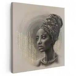 Tablou portret carbune femeie africana cu turban maro 1319 - Afis Poster portret carbune femeie africana cu turban maro pentru living casa birou bucatarie livrare in 24 ore la cel mai bun pret.