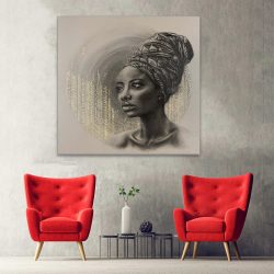 Tablou portret carbune femeie africana cu turban maro 1319 hol - Afis Poster portret carbune femeie africana cu turban maro pentru living casa birou bucatarie livrare in 24 ore la cel mai bun pret.