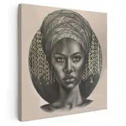 Tablou portret carbune femeie africana cu turban maro 1320 - Afis Poster portret carbune femeie africana cu turban, maro pentru living casa birou bucatarie livrare in 24 ore la cel mai bun pret.