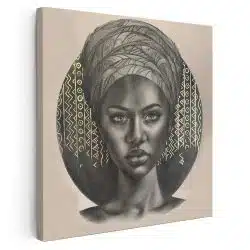 Tablou portret carbune femeie africana cu turban maro 1320 - Afis Poster portret carbune femeie africana cu turban, maro pentru living casa birou bucatarie livrare in 24 ore la cel mai bun pret.