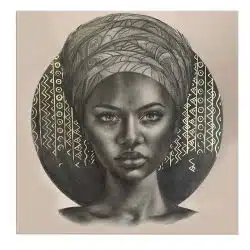 Tablou portret carbune femeie africana cu turban maro 1320 frontal - Afis Poster portret carbune femeie africana cu turban, maro pentru living casa birou bucatarie livrare in 24 ore la cel mai bun pret.