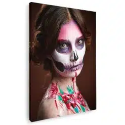 Tablou portret femeie cu machiaj halloween craniu 4318