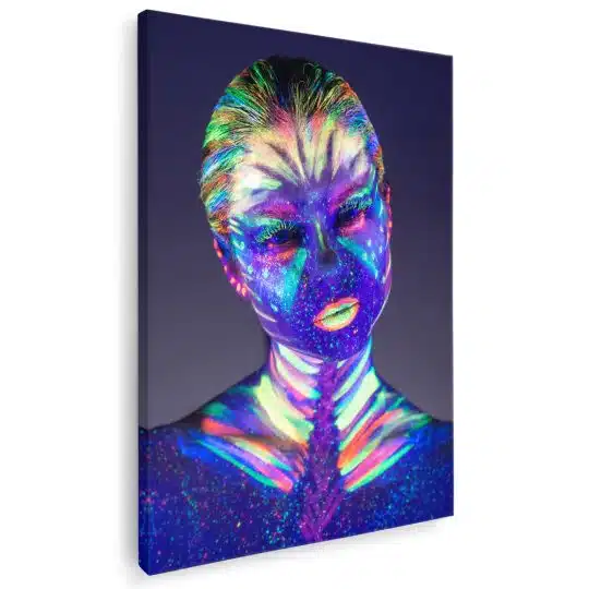 Tablou portret femeie machiaj creativ fluorescent 4308