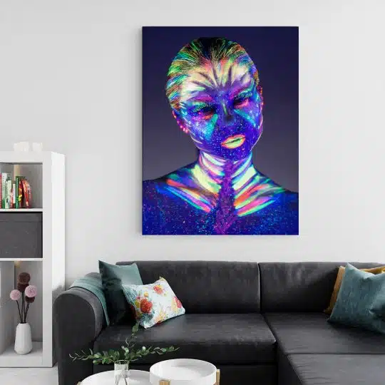 Tablou portret femeie machiaj creativ fluorescent 4308 living 2