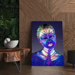 Tablou portret femeie machiaj creativ fluorescent 4308 living