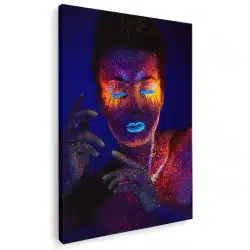 Tablou portret femeie machiaj fluorescent 4309