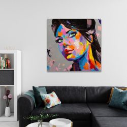 Tablou portret femeie pictura in ulei multicolor 1397 camera 2 - Afis Poster tablou portret femeie pictura pentru living casa birou bucatarie livrare in 24 ore la cel mai bun pret.