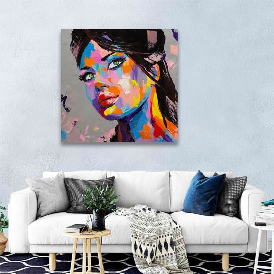 Tablou portret femeie pictura in ulei multicolor 1397 camera 4 - Afis Poster tablou portret femeie pictura pentru living casa birou bucatarie livrare in 24 ore la cel mai bun pret.
