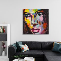 Tablou portret femeie pictura in ulei multicolor 1398 camera 2 - Afis Poster portret femeie pictura in ulei multicolor pentru living casa birou bucatarie livrare in 24 ore la cel mai bun pret.