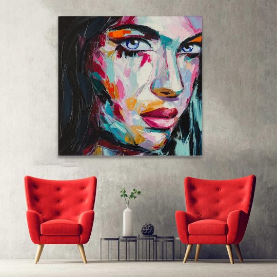 Tablou portret femeie pictura in ulei roz albastru 1399 hol - Afis Poster portret femeie pictura in ulei roz albastru pentru living casa birou bucatarie livrare in 24 ore la cel mai bun pret.