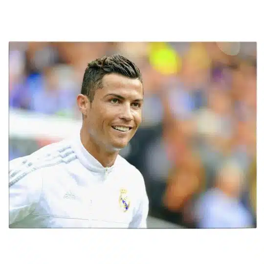 Tablou portret fotbalist Cristiano Ronaldo alb 1568 front - Afis Poster Cristiano Ronaldo fotbalist alb pentru living casa birou bucatarie livrare in 24 ore la cel mai bun pret.