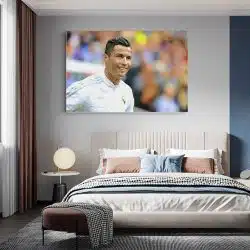 Tablou portret fotbalist Cristiano Ronaldo alb 1568 dormitor - Afis Poster Cristiano Ronaldo fotbalist alb pentru living casa birou bucatarie livrare in 24 ore la cel mai bun pret.