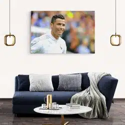 Tablou portret fotbalist Cristiano Ronaldo alb 1568 living modern 2 - Afis Poster Cristiano Ronaldo fotbalist alb pentru living casa birou bucatarie livrare in 24 ore la cel mai bun pret.