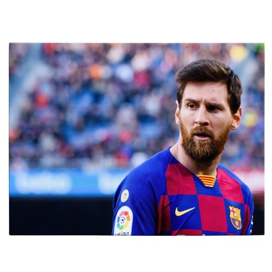 Tablou portret fotbalist Lionel Messi albastru 1565 front - Afis Poster Tablou Lionel Messi pentru living casa birou bucatarie livrare in 24 ore la cel mai bun pret.