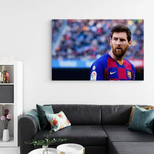 Tablou portret fotbalist Lionel Messi albastru 1565 living - Afis Poster Tablou Lionel Messi pentru living casa birou bucatarie livrare in 24 ore la cel mai bun pret.