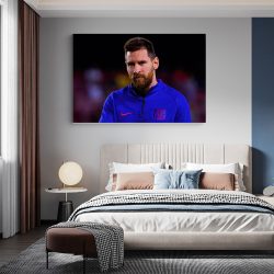 Tablou portret fotbalist Lionel Messi albastru 1567 dormitor - Afis Poster Tablou Lionel Messi fotbalist pentru living casa birou bucatarie livrare in 24 ore la cel mai bun pret.