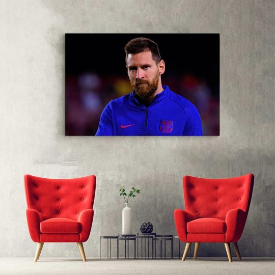 Tablou portret fotbalist Lionel Messi albastru 1567 hol - Afis Poster Tablou Lionel Messi fotbalist pentru living casa birou bucatarie livrare in 24 ore la cel mai bun pret.