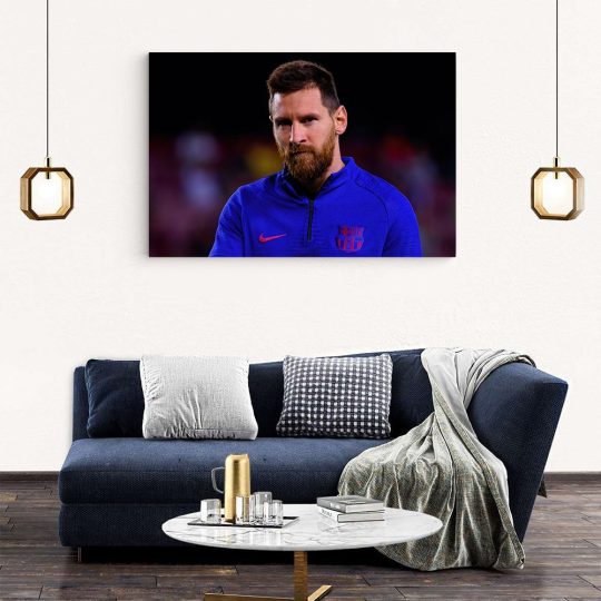 Tablou portret fotbalist Lionel Messi albastru 1567 living modern 2 - Afis Poster Tablou Lionel Messi fotbalist pentru living casa birou bucatarie livrare in 24 ore la cel mai bun pret.