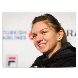 Tablou portret jucatoare de tenis Simona Halep negru 1569 front - Afis Poster Tablou Simona Halep tenis pentru living casa birou bucatarie livrare in 24 ore la cel mai bun pret.