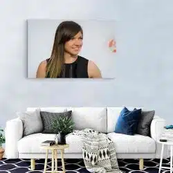 Tablou portret jucatoare de tenis Simona Halep negru 1570 living modern - Afis Poster Tablou Simona Halep jucatoare de tenis pentru living casa birou bucatarie livrare in 24 ore la cel mai bun pret.