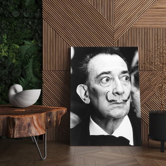 Tablou portret pictor Salvador Dali alb negru 1389 living - Afis Poster tablou portret pictor Salvador Dali pentru living casa birou bucatarie livrare in 24 ore la cel mai bun pret.